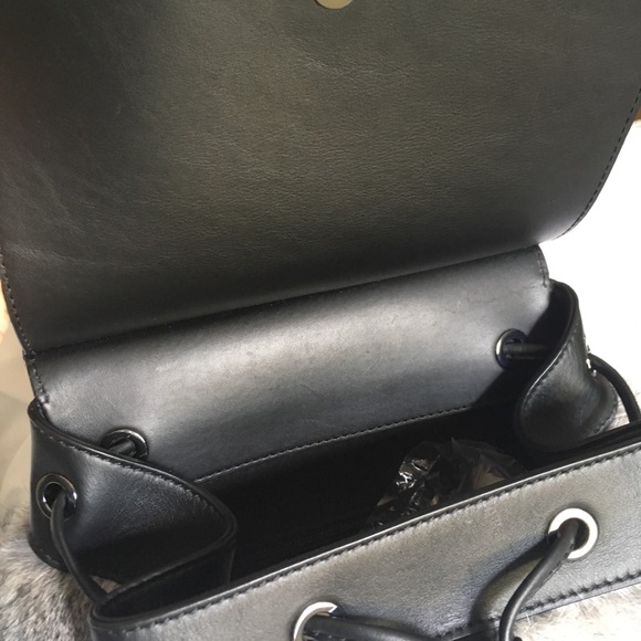 SOLD Michael Kors MK Grey Rabbit Fur Backpack Kirk - Picture 6 of 8